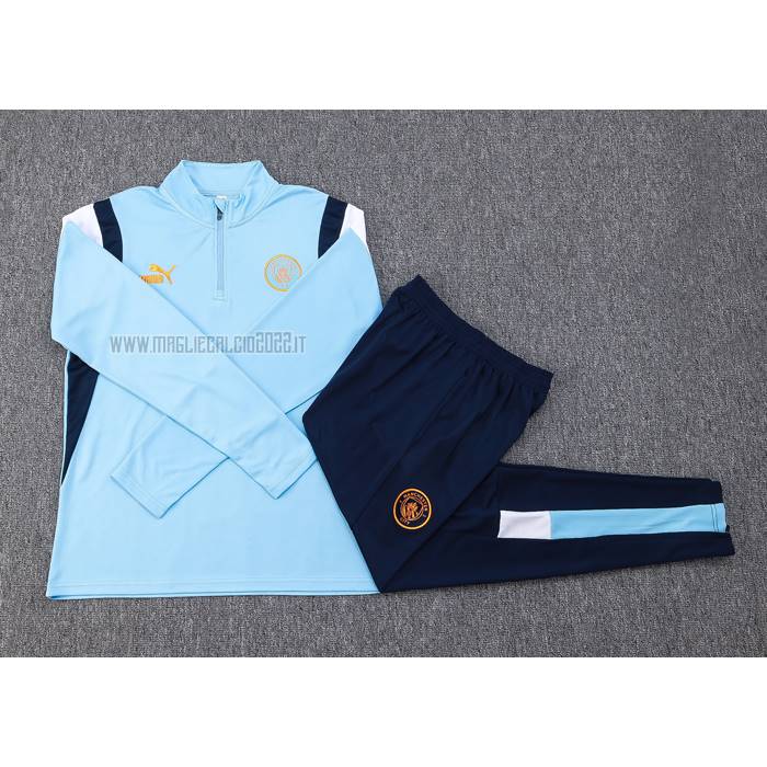 Tuta da Track de Felpa del Manchester City 2023-2024 Blu Claro